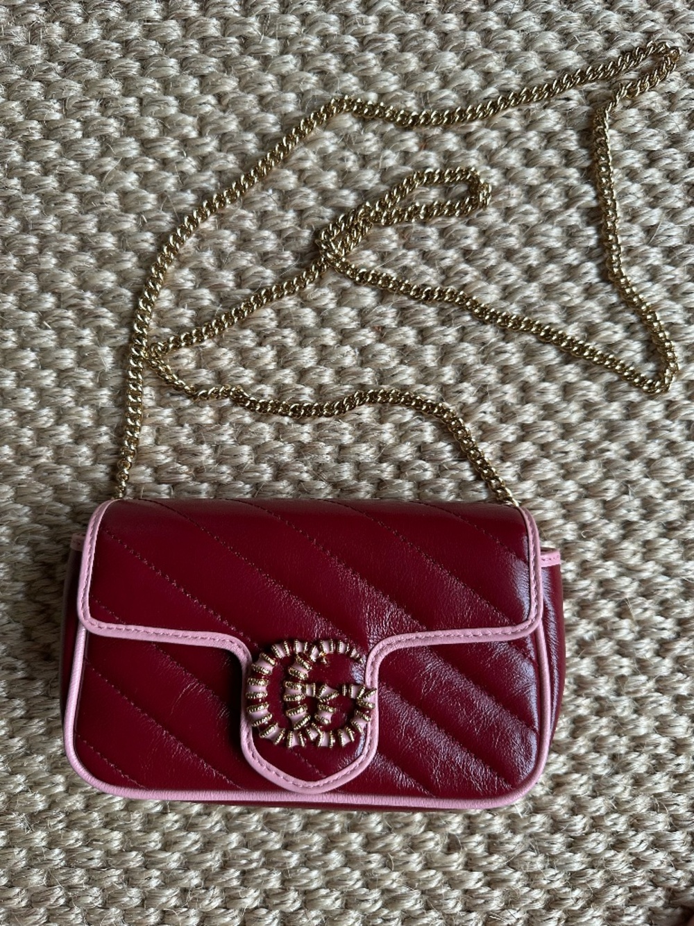 NWT Gucci GG Marmont Super Mini in Red and Pink Limited Edition